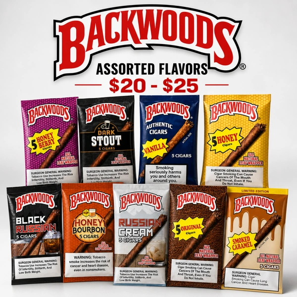 BACKWOODS ASSORTED FLAVORS $2-$25